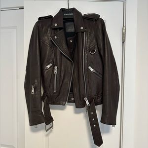 Allsaints Oxblood Leather Jacket